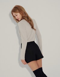 Two Piece Silver Button Knit Top