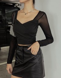 Stylish Bright Faux Leather Skirt