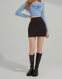 360°Petite Waist Light Sculpture Suede Mini Skirt