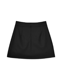 Casual Faux Leather Zipper Slit Mini Skirt