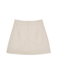 Casual Faux Leather Zipper Slit Mini Skirt