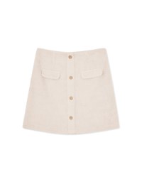 Fluffy Faux Fur Mini Skirt with Elastic Waistband