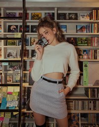 Glitter Tweed Mini Skirt (With Belt)