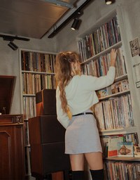 Glitter Tweed Mini Skirt (With Belt)