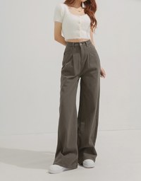 Floor-Length Denim Jeans Wide Pants