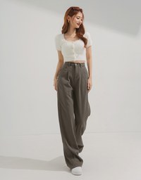 Floor-Length Denim Jeans Wide Pants
