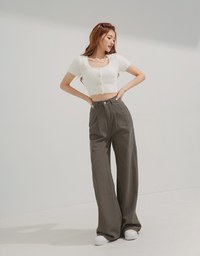 Floor-Length Denim Jeans Wide Pants