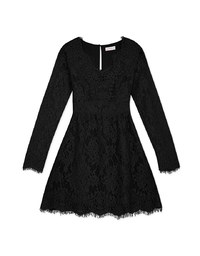 V-Neck Lace Translucent Mini Dress