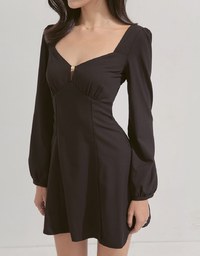 Hollow Heart Neck Mini Dress