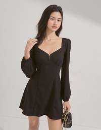 Hollow Heart Neck Mini Dress