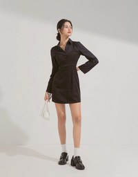 Fake Two-Piece Shirt Mini Dress