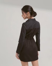 Fake Two-Piece Shirt Mini Dress