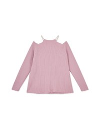 Pearl Chain Off Shoulder Knitted Dress