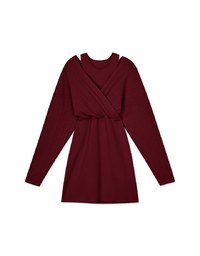 Cut Out Shoulder Splice Bodycon Dress