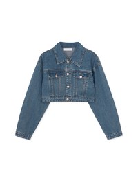Sleek Denim Jeans Cropped Top Blazer Jacket