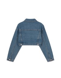 Sleek Denim Jeans Cropped Top Blazer Jacket