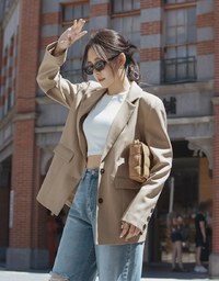 Ready Stock【Elecher's Design】Casual Loose Long Suit Blazer Jacket (With Shoulder Pads)