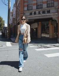 Ready Stock【Elecher's Design】Casual Loose Long Suit Blazer Jacket (With Shoulder Pads)