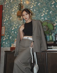 Ready Stock【Elecher's Design】Casual Loose Long Suit Blazer Jacket (With Shoulder Pads)