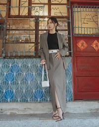 Ready Stock【Elecher's Design】Casual Loose Long Suit Blazer Jacket (With Shoulder Pads)