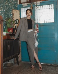 Ready Stock【Elecher's Design】Casual Loose Long Suit Blazer Jacket (With Shoulder Pads)