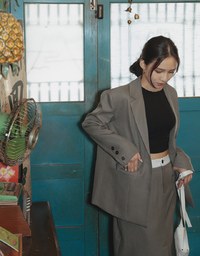 Ready Stock【Elecher's Design】Casual Loose Long Suit Blazer Jacket (With Shoulder Pads)