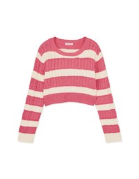 Thick Striped Twist Knit Top
