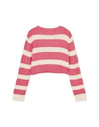 Thick Striped Twist Knit Top