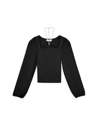 Pearl Chain Halter Neck Panel Knit Top