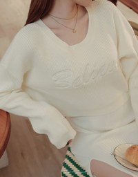 Textured Embroidered Knit Top