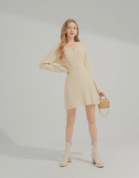 V-Neck Twisted Bodycons Mini Dress