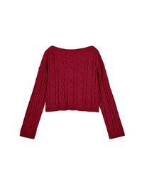 Off-Shoulder Twisted Knit Top