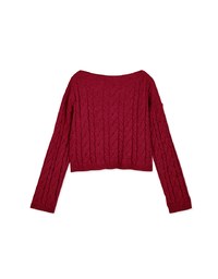Off-Shoulder Twisted Knit Top
