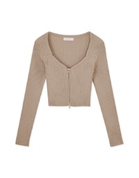 Double Zip Square Neck Knit Top
