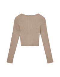 Double Zip Square Neck Knit Top