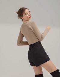 Double Zip Square Neck Knit Top