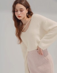 2WAY Hollow Fleece Knit Top