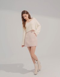 2WAY Hollow Fleece Knit Top