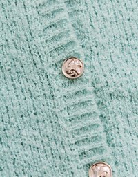 Puffy Knit Button Up Top