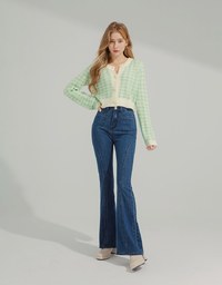 Argyle Plaid Knit Top