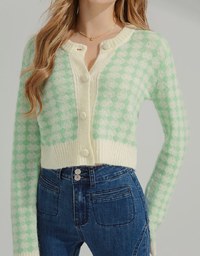 Argyle Plaid Knit Top