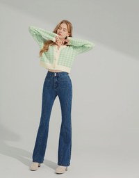 Argyle Plaid Knit Top