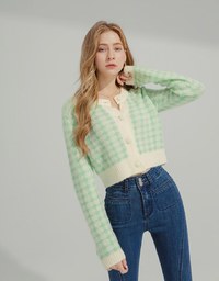 Argyle Plaid Knit Top