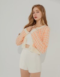 Argyle Plaid Knit Top