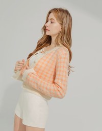 Argyle Plaid Knit Top
