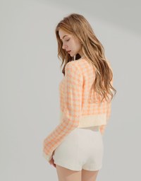 Argyle Plaid Knit Top