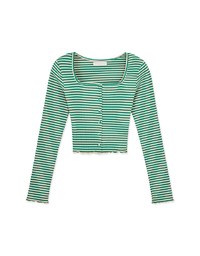 Striped Square Neck Top (With Shoulder Pads)