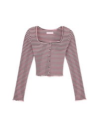 Striped Square Neck Top (With Shoulder Pads)