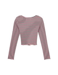 Striped Square Neck Top (With Shoulder Pads)