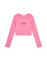 Printed Letter Curling Knit Top